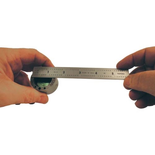 Mitutoyo 182-101, Steel Rule, 6" (4R), (1/8, 1/16, 1/32, 1/64"), 3/64" Thick X 3/4" Wide, Satin Chrome Finish Tempered Stainless Steel Mitutoyo