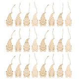 Sewroro 40pcs Blank Wood Gnome Unfinished Wooden Gnome Hanging Ornaments Unfinished Wood Dwarf Elf Christmas Tree Ornament Sewroro