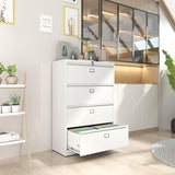 VIYET 4 Drawer Lateral File Cabinet with Lock,3 Drawer Metal Filing Cabinets, Home Office Storage Cabinet for Hanging Files Letter/Legal/F4/A4 VIYET