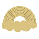 Rainbow Design by Lines Cutout Unfinished Wood Summer Décor Over The Rainbow MDF Shaped Canvas Style 5 Art 1 (12") Diverse Woodworking