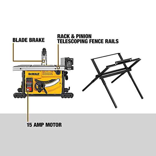 15 Amp, 10 in. Compact Jobsite Table Saw with Rack and Pinion Fence