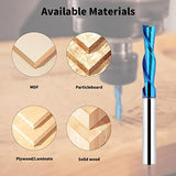 EANOSIC 5PCS Downcut Spiral Router Bits 1/4 inch Shank, 1/4 inch Cutting Diameter Solid Carbide with Nano Blue Coating CNC Router Bits End Mill for EANOSIC