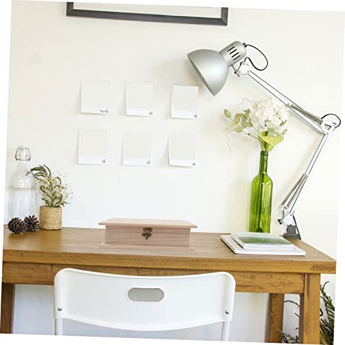 FUNOMOCYA 1pc Box Wooden Storage Box Unfinished Jewelry Case Paper Storage Organizer Trinket Storage Container Unfinished Wooden Treasure Chest FUNOMOCYA