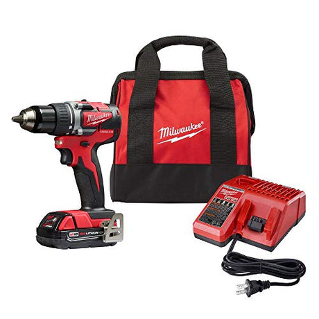 Milwaukee 2801-21P M18 18-Volt Lithium-Ion Compact Brushless Cordless 1/2 in. Drill/Driver Kit Milwaukee