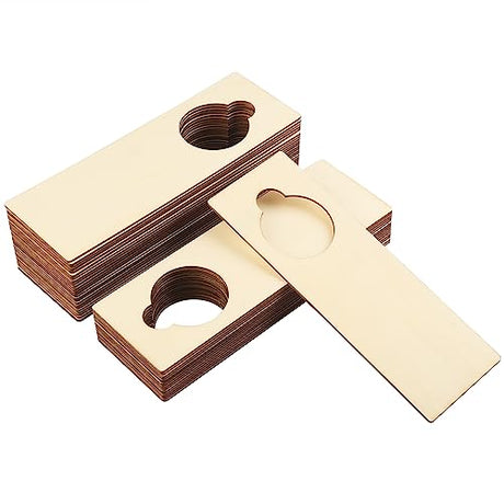 40 Pieces Unfinished Wood Door Knob Hangers, 8.7 x 3.15 x 0.1 Inch, Door Knob Signs for Painting, DIY Craft, Home, Office Hotel Decoration, Business GNIEMCKIN