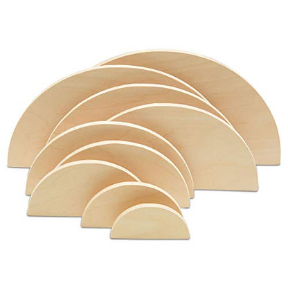 Half Circle Cutouts 12 inch, Pack of 3 Semicircle Wooden Cutouts for Crafts, Wood Signs & Unfinished Wood Door Hangers, by Woodpeckers - WoodArtSupply