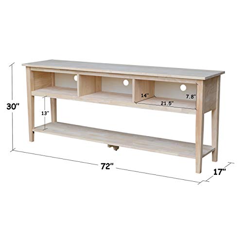 International Concepts Unfinished Entertainment/TV Stand, 72-Inch, Unfinished IC International Concepts