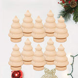 Abaodam 20 Pcs Mini Christmas Tree Wooden Unfinished Doll DIY Crafts Handmade Wood Peg Doll Home Decoration Ornament Abaodam
