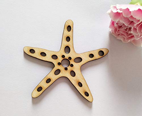 18PCS Mediterranean Style Wood Sea Horse Starfish Dolphin Anchor Helmsman Hanging Decoration, Holiday Party Wedding Supplies (Mixed) RUIXUAN