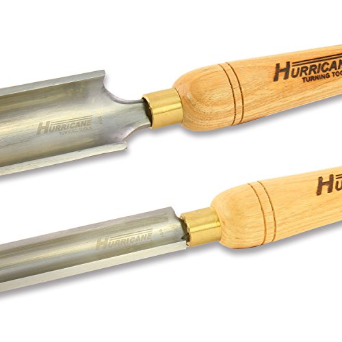 Hurricane Turning Tools, HSS, 2 Piece Spindle Roughing Gouge Set (2" and 1"), Standard Series Woodturning Tools - WoodArtSupply