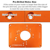 O'SKOOL Precision Aluminum Router Table Insert Plate, Router Templates With Pre-Drilled Adapt to Multiple Routers of Different Model O'SKOOL