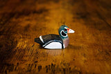 Selsela Wood Duck Drake Figurine - Wooden Miniature Bird Statue Handmade Carving Home Decor Decoration Decoy Small Animals Selsela