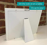 Farmhouse Baby Handprint & Footprint Picture Frame Kit - Rustic 9" x 11" Distressed Wood Photo Frame & Clay Keepsake for Newborns. Bonus Stencil for Baby Mushroom