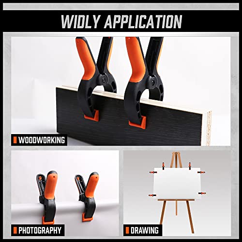 HORUSDY 8-Pack Bar Clamps for Woodworking, 12" and 6" Bar Clamps, Wood Working Clamps Sets, Quick Clamps F Clamp with 150 LBS Load Limit (8-Pack Wood HORUSDY