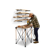 BORA Wood Organizer and Lumber Storage Metal Rack with 4-level Wall Mount - Indoor and Outdoor Use, White & Gray - PBR-0420 Bora