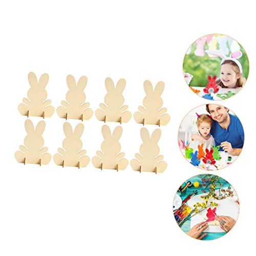FUNOMOCYA 2 Sets Handmade Rabbit Material Unfinished Wood Decor DIY Bunny Decoration DIY Bunny Table Decor Blank Bunny Wood Decor Ornament Bunny Wood FUNOMOCYA