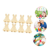 FUNOMOCYA 2 Sets Handmade Rabbit Material Unfinished Wood Decor DIY Bunny Decoration DIY Bunny Table Decor Blank Bunny Wood Decor Ornament Bunny Wood FUNOMOCYA