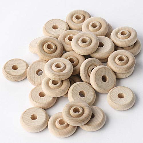 Unfinished Wood Wheels by Factory Direct Craft - Pack of 84 Mini Wooden Wheels for Crafts Toys Cars Trucks or Trains (Size: 1 inch Diameter) Factory Direct Craft