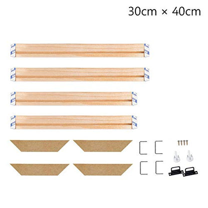 Canvas Stretcher Bars 12x16inch (30.5x40.6cm), DIY Wood Canvas Frame, Easy to Assemble Canvas Frame, Gallery Wrap Oil Frame Kits Canvas Wood - WoodArtSupply