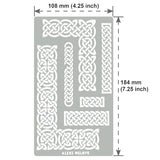 Aleks Melnyk #36.2 Small Border Stencil for Scrapbooking, Celtic Knot, Ornate Viking Stencil, Stainless Steel Journal Stencil, Metal Stencil for - WoodArtSupply