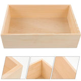 ABOOFAN Wooden Jewelry Tray, Jewelry Drawer Organizer 11x7inch Pine Wood Display Dish Unfinished Wood Trinkets Plate Small Rectangle Earring Holder ABOOFAN