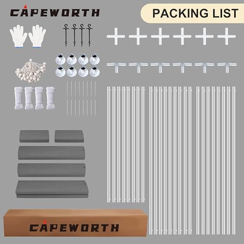 CAPEWORTH Carport,12x20 Heavy Duty Carports, Canopy, Garage, Metal Shed, with 4 Roll-up Ventilated Windows, Outdoor, Storage, Car, Boat,12x20 Gray CAPEWORTH