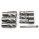 OSCARBIDE Annular Cutter Set 7 Pieces 3/4" Weldon Shank 1"Cutting Depth,1/2 to 1-1/16 inch Diameter,2 Flats Annular Cutters HSS Mag Drill Bits Kit OSCARBIDE