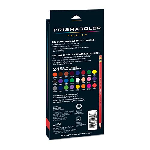 Prismacolor Col-Erase Erasable Colored Pencils, 24 Pack