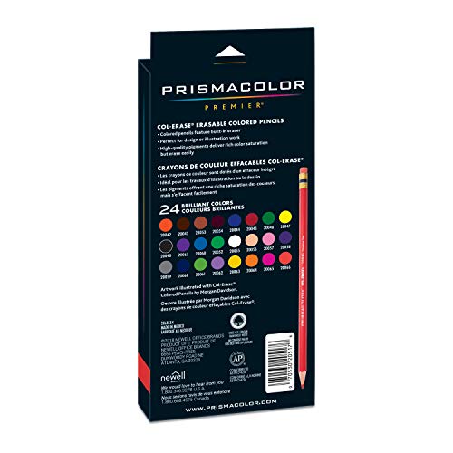 Prismacolor Col-Erase Erasable Colored Pencils, 24 Pack Prismacolor