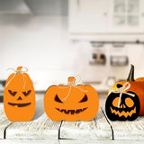 Whaline 3Pcs Unfinished Pumpkin Wooden Cutout with Natural Raffia Pumpkin Shaped Tiered Tray Decor Pumpkin Wooden Table Sign for Fall Thanksgiving Whaline