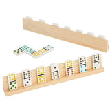 Juvale 4 Pack Wooden Domino Racks Trays, Dominoes Stand Holders for Mexican Train, Mahjong, Chicken Foot, Game Night Juvale