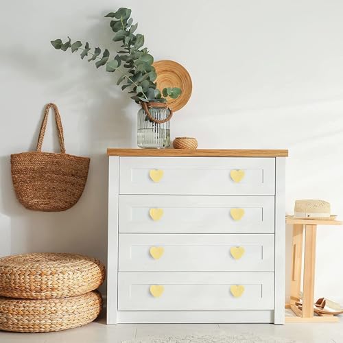 YYMSEN 6 Pcs Brass Drawer Knobs Drawer Pulls Handles Heart-Shaped Gold Cabinet knobs, Suitable for Bathroom Drawer Kitchen Door Pulls Handles YYMSEN