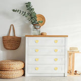 YYMSEN 6 Pcs Brass Drawer Knobs Drawer Pulls Handles Heart-Shaped Gold Cabinet knobs, Suitable for Bathroom Drawer Kitchen Door Pulls Handles YYMSEN