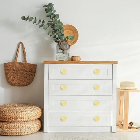 YYMSEN 6 Pcs Brass Drawer Knobs Drawer Pulls Handles Heart-Shaped Gold Cabinet knobs, Suitable for Bathroom Drawer Kitchen Door Pulls Handles YYMSEN