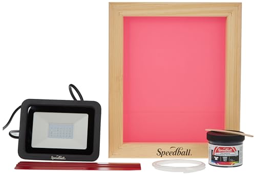 Speedball Speed Screens Screen Printing Kit, Includes Ink, Squeegee, Frame, UV Exposure Light - WoodArtSupply