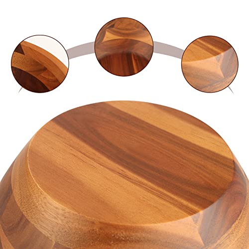 AIDEA Acacia Wood Serving Bowl for Fruits or Salads, 11" Diameter x 4.5" Height, Wooden Single Salad Bowl AIDEA