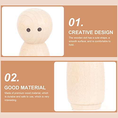 MAGICLULU 10pcs Wooden Peg Dolls Bodies Wooden Figures Decorative Peg Doll People for DIY Painting Craft Art Projects MAGICLULU
