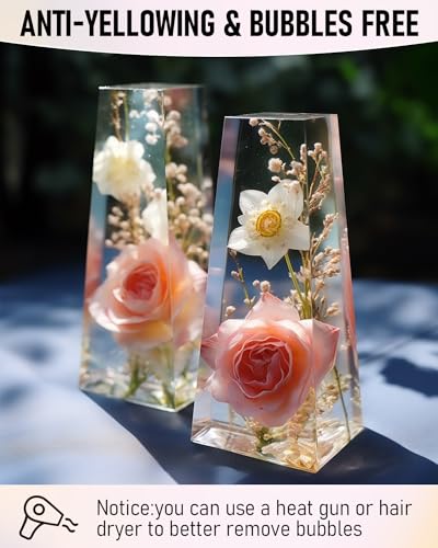 Smallbudi Epoxy Resin Kit 1 Gallon - Crystal Clear Epoxy Resin Not Yellowing & Bubbles Free Non-Toxic Resin Supplies for Casting Coating Art DIY Smallbudi