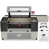 Monport 100W CO2 Laser Engraver＆Water Chiller with Lightburn,20"x28" Laser Engraving Cutting Machine with Autofocus 2 Way Pass Air Assist Commercial Monport