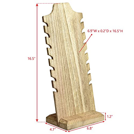 MOOCA Lightweight Wooden Necklace Display Stand - Freestanding Easel Holder for Multiple Necklaces, Oak Color MOOCA