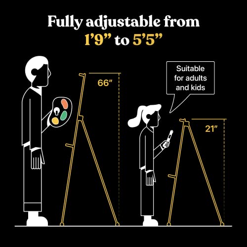 Portable Artist Easel Stand for Painting - Adjustable Height Painting Easel with Bag - Tabletop Art Easel for Painting Canvas Stand, Poster Stand & T-SIGN