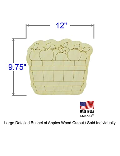 Unfinished Detailed Bushel of Apples Wood Cutout Available in a Variety of Sizes and Thicknesses (1/8" Thickness, Large 12" x 9.75" (Sold - WoodArtSupply