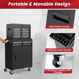 ERGOMASTER Rolling Tool Chest - Heavy Duty Material & Lockable Top-Box & Storage Cabinet for Garage and Workshop - 5-Drawer Tool Box & Black ERGOMASTER