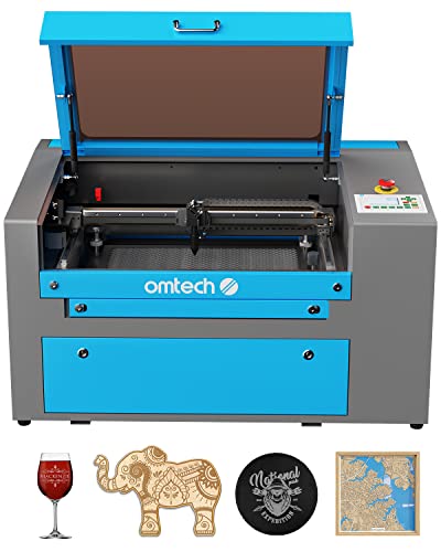 OMTech 50W CO2 Laser Engraver, 12x20 Inch Laser Engraving Machine with Ruida Control Panel 2 Way Pass Air Assist Water Pump, Commercial Laser Cutter - WoodArtSupply