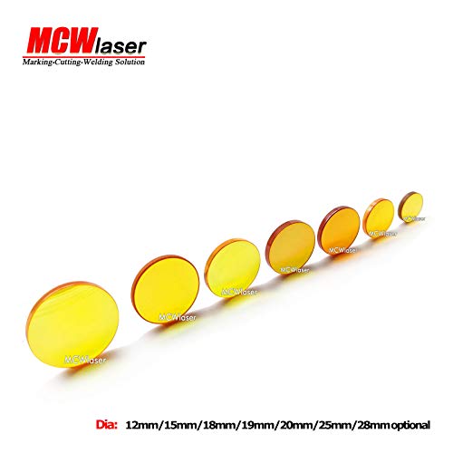 MCWlaser CVD ZnSe Focus Lens Dia: 19mm FL:7.5"/ 190.5mm for CO2 Laser Engraver Cutter 40W 50W 60W 80W 100W 130W 150W 180W 200W MCWlaser
