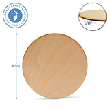 Wood Plywood Circles 4-1/2 inch, 1/8 Inch Thick, Pack of 5 Round Wood Cutouts with Rustic Burnt Edges for Crafts, by Woodpeckers Woodpeckers