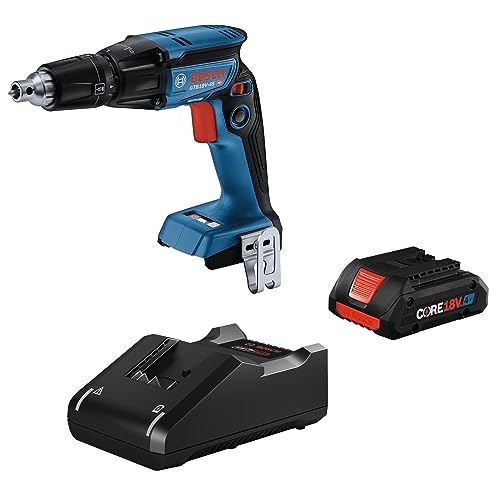 BOSCH GTB18V-45B15 18V Brushless 1/4 In. Hex Screwgun Kit with (1) CORE18V® 4 Ah Advanced Power Battery - WoodArtSupply