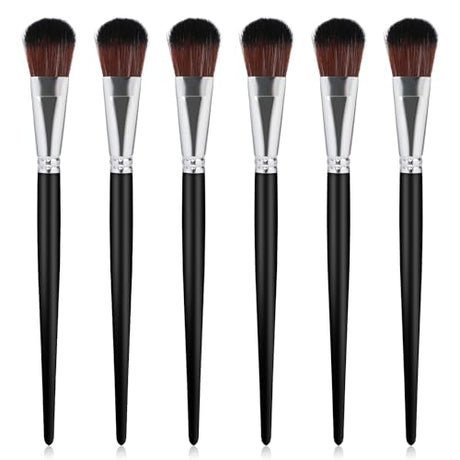6 Pcs Mop Brush for Acrylic Painting 1 Inch Blending Brush Paint Brushes for Acrylic Painting Oval Mop Acrylic Brush with Wooden Handle for Face and Sliverdew