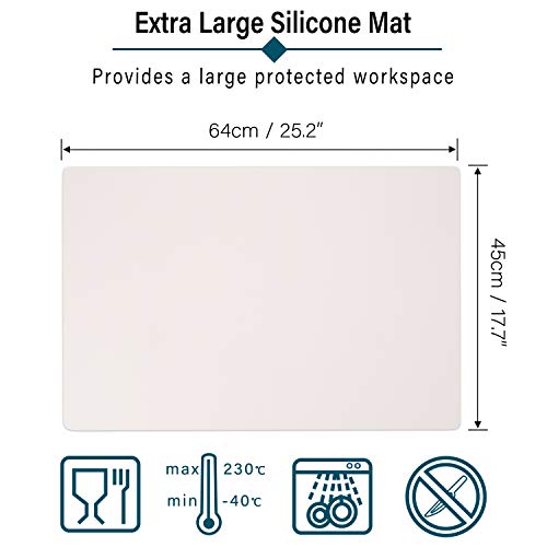 Extra Large Silicone Mat for Crafts, Gartful 25.2 x 17.7 inches Epoxy Resin Jewelry Casting Molds Premium Silicone Placemat Nonskid Nonstick