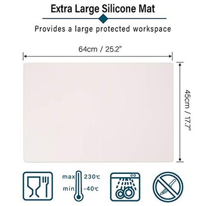 Extra Large Silicone Mat for Crafts, Gartful 25.2 x 17.7 inches Epoxy Resin Jewelry Casting Molds Premium Silicone Placemat Nonskid Nonstick